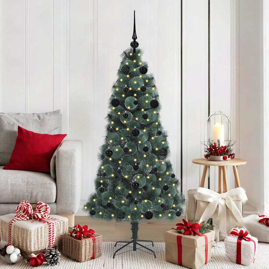 Albero di Natale artificiale pre-illuminato con set di palle