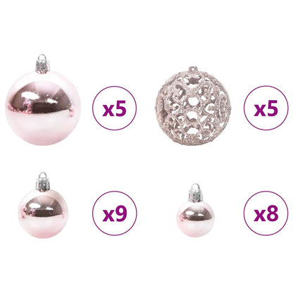 Albero di Natale artificiale pre-lit con set di palline 150 cm