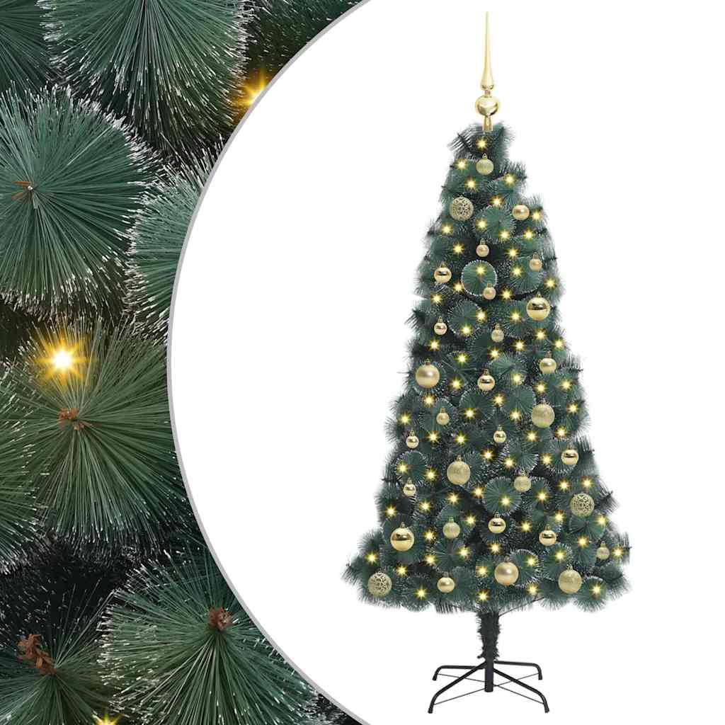 Albero di Natale artificiale preilluminato con set di palline