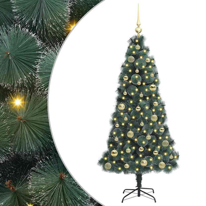 Albero di Natale artificiale preilluminato con set di palline