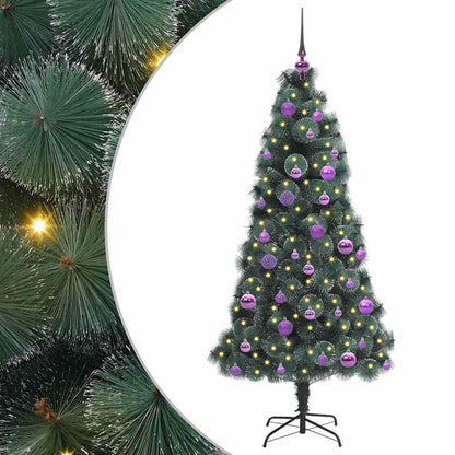 Albero di Natale artificiale preilluminato con set di palline