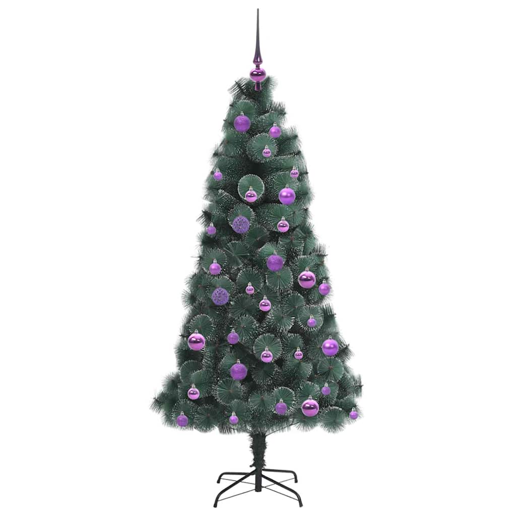 Albero di Natale artificiale preilluminato con set di palline