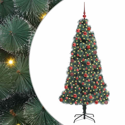 Albero di Natale artificiale preilluminato con set di palline