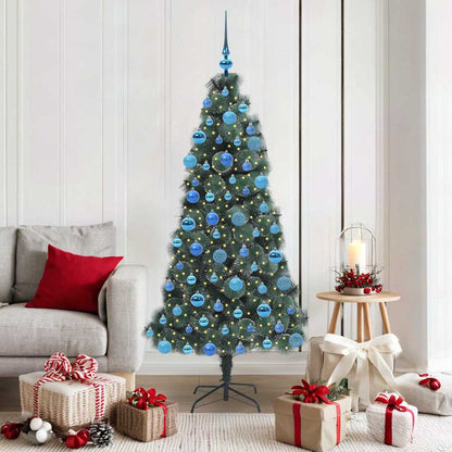 Albero di Natale artificiale preilluminato con set di palle PET