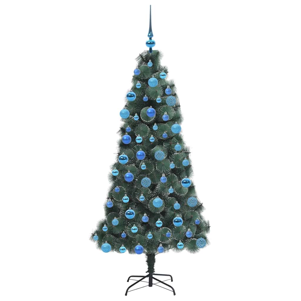 Albero di Natale artificiale preilluminato con set di palle PET