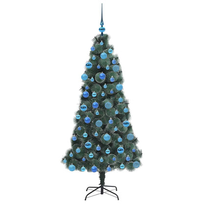 Albero di Natale artificiale preilluminato con set di palle PET