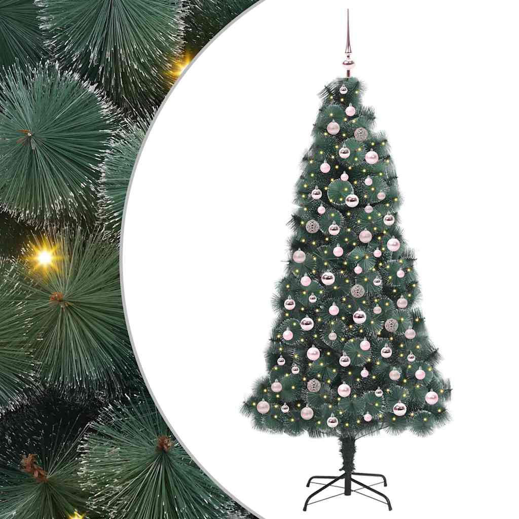 Albero di Natale artificiale preilluminato con set di palline