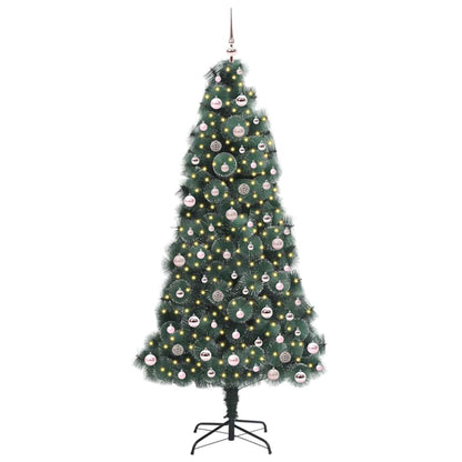 Albero di Natale artificiale illuminato pre-addobbato con set di palline