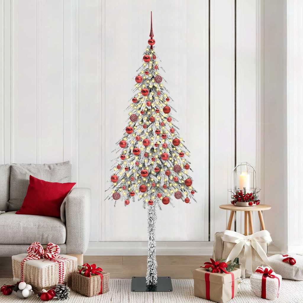 Albero di Natale con 300 LED Bianco 180 cm PE e Acciaio