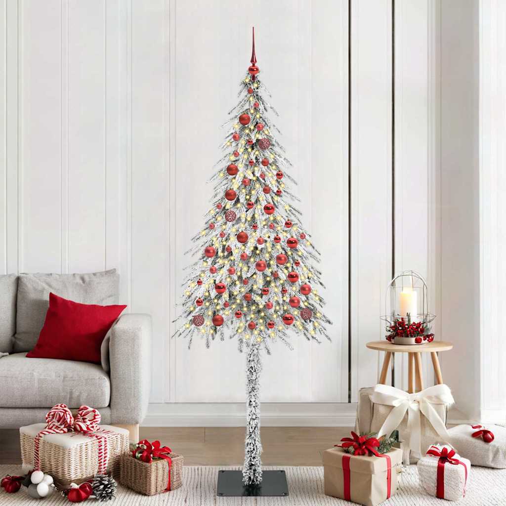 Albero di Natale con 300 LED Bianco 210 cm PE e Acciaio