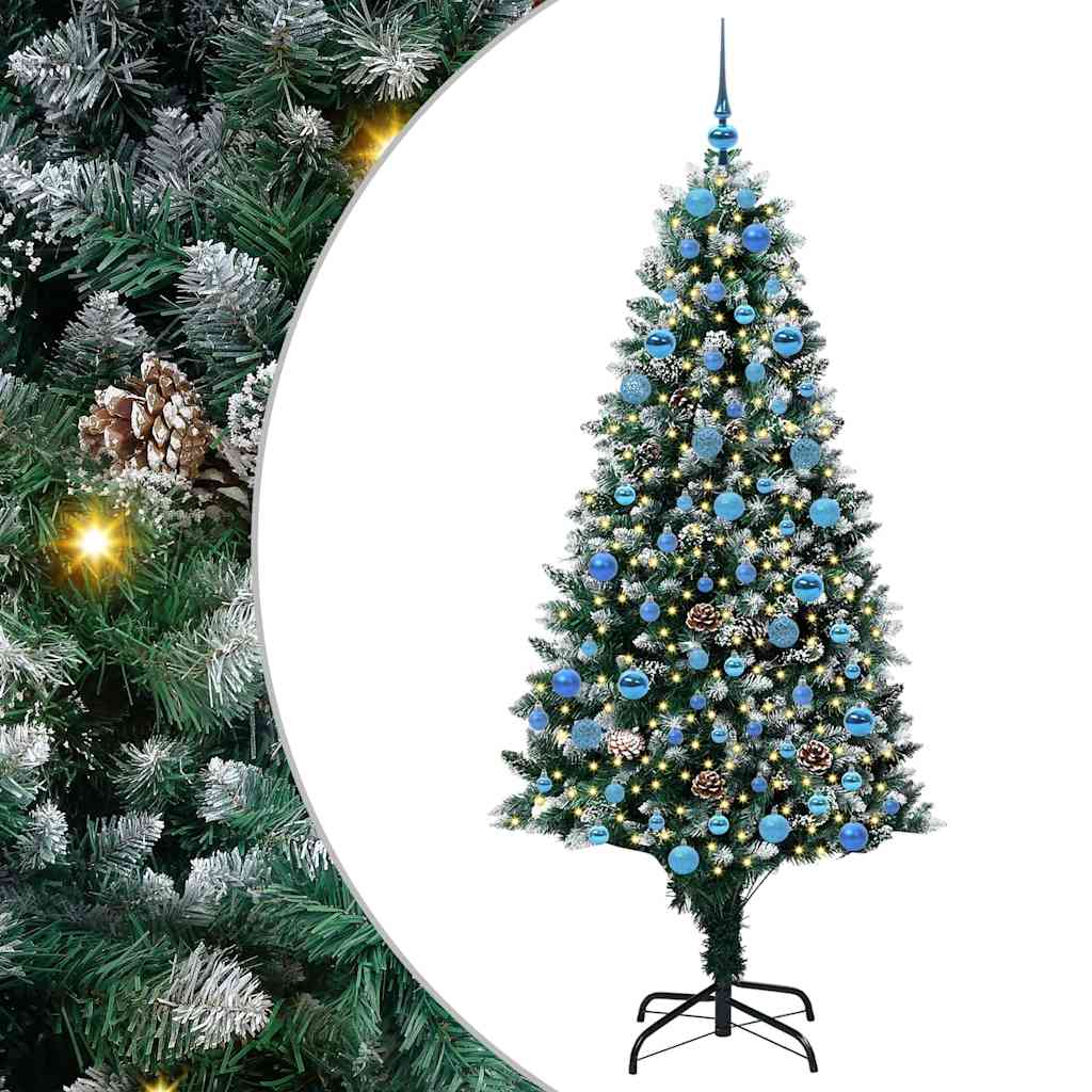 Albero di Natale artificiale con 300 LED Verde 180 cm | homemem39
