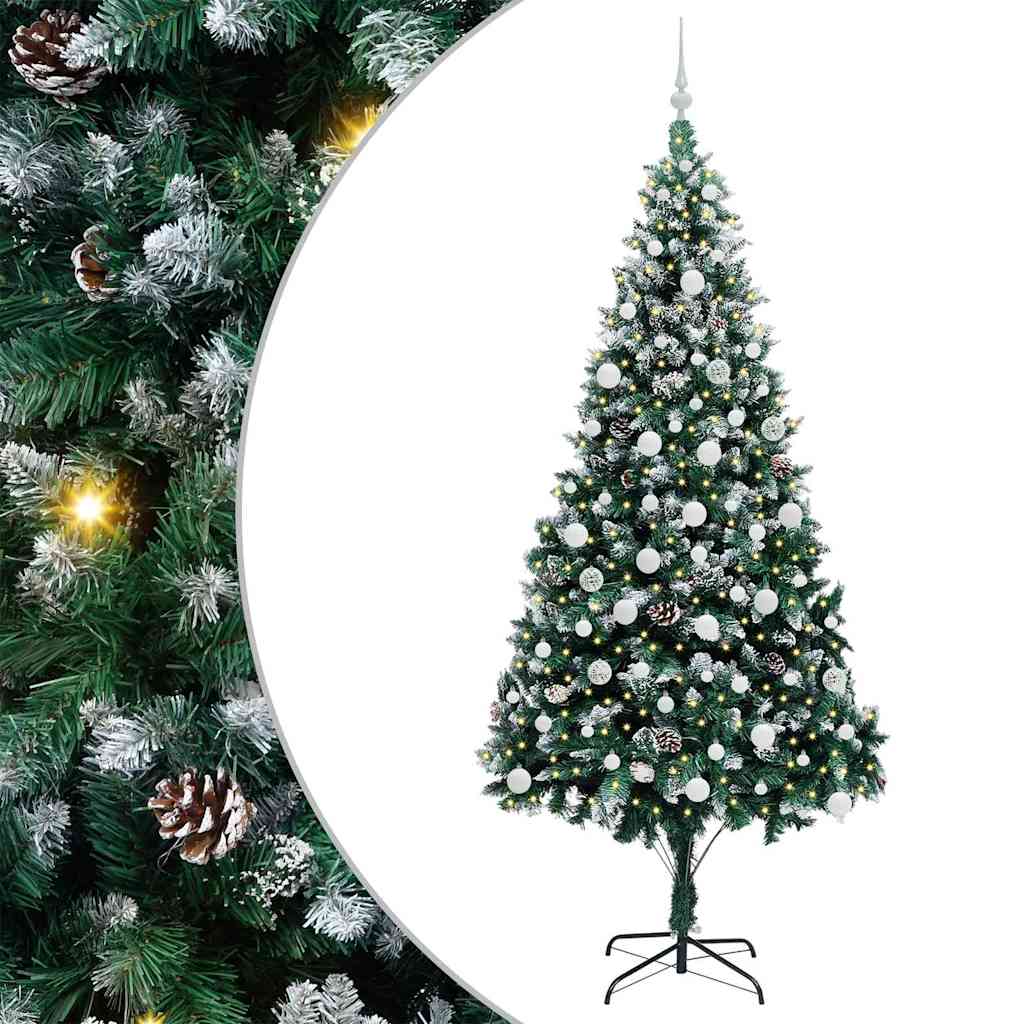 Albero di Natale artificiale con 300 LED Verde 210 cm | homemem39