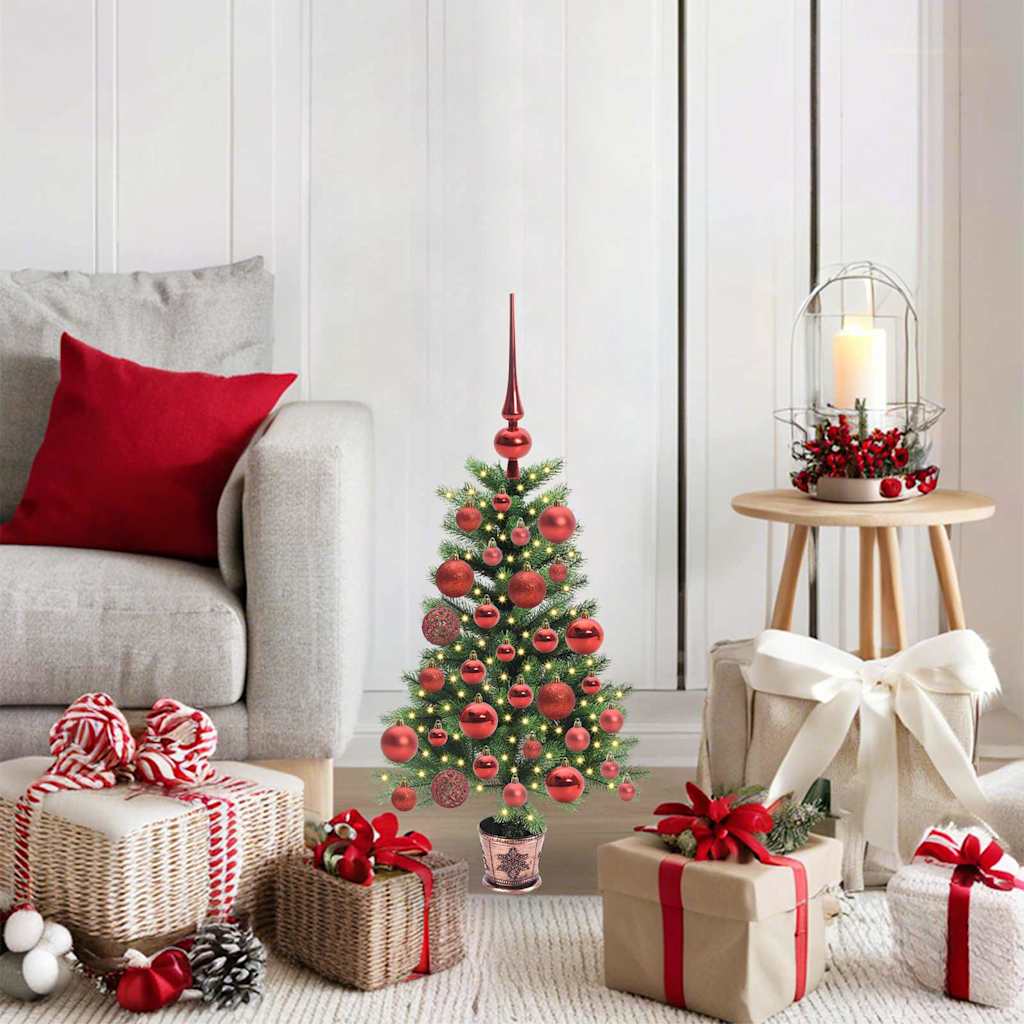 Albero di Natale con 150 LED con supporto Verde 65 cm PE | homemem39