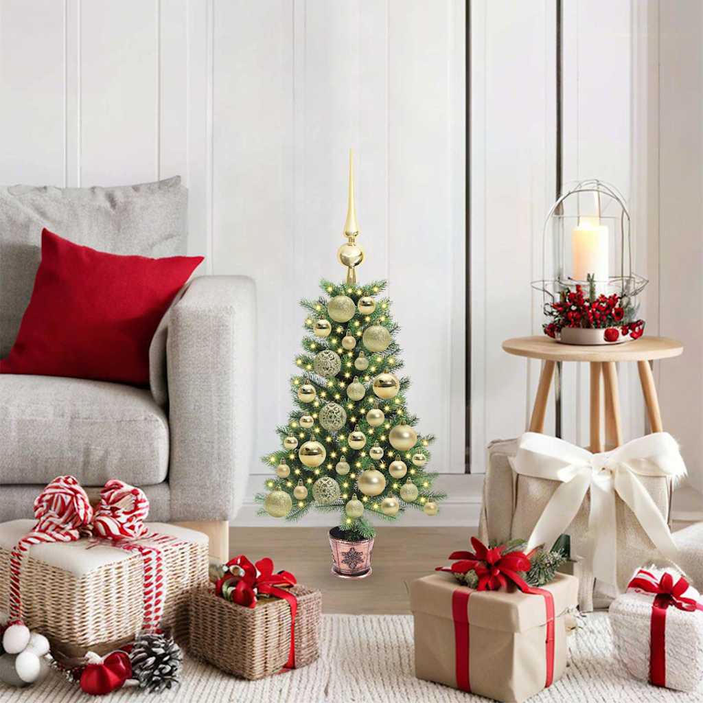 Albero di Natale con 150 LED con supporto Verde 65 cm PE