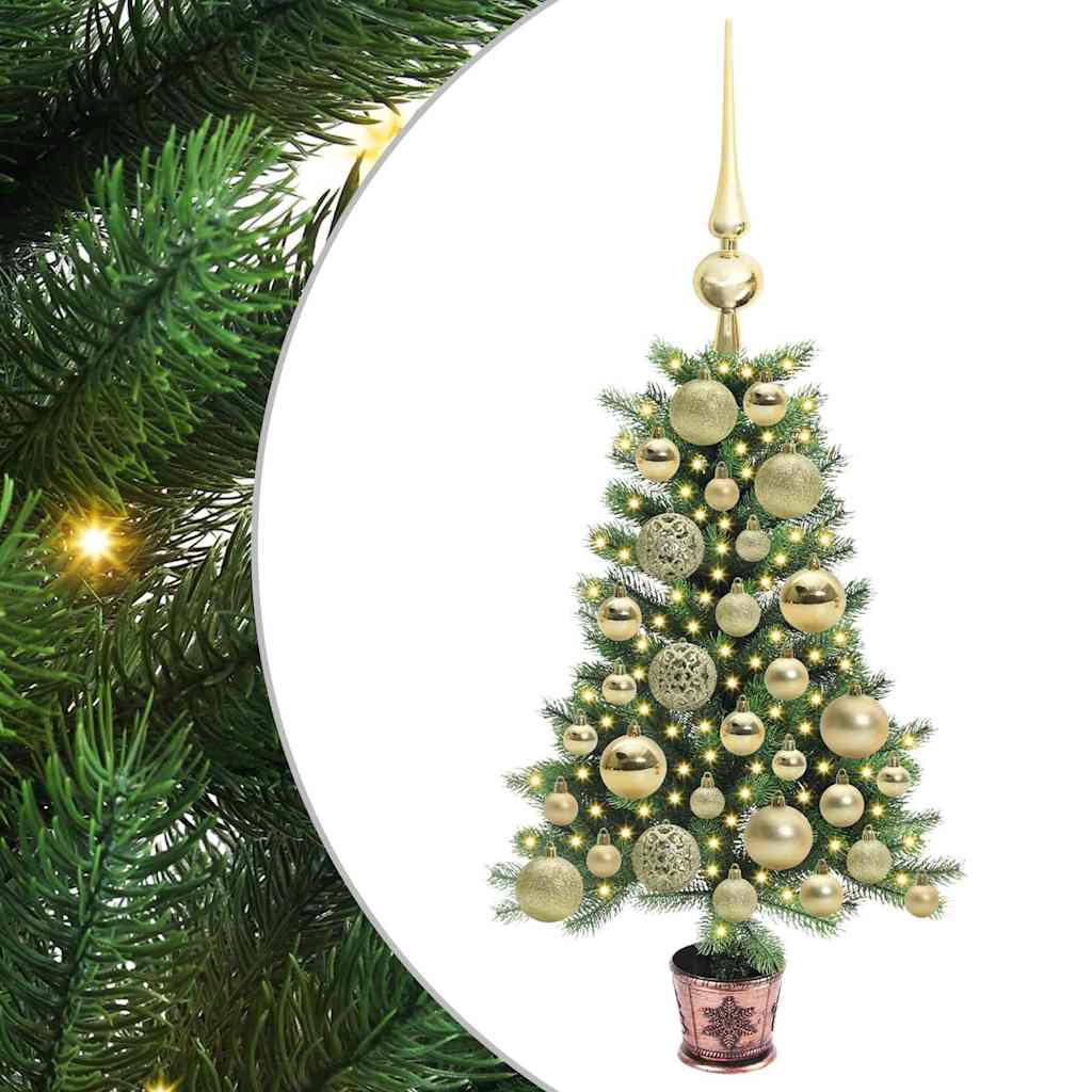 Albero di Natale con 150 LED con supporto Verde 65 cm PE | homemem39