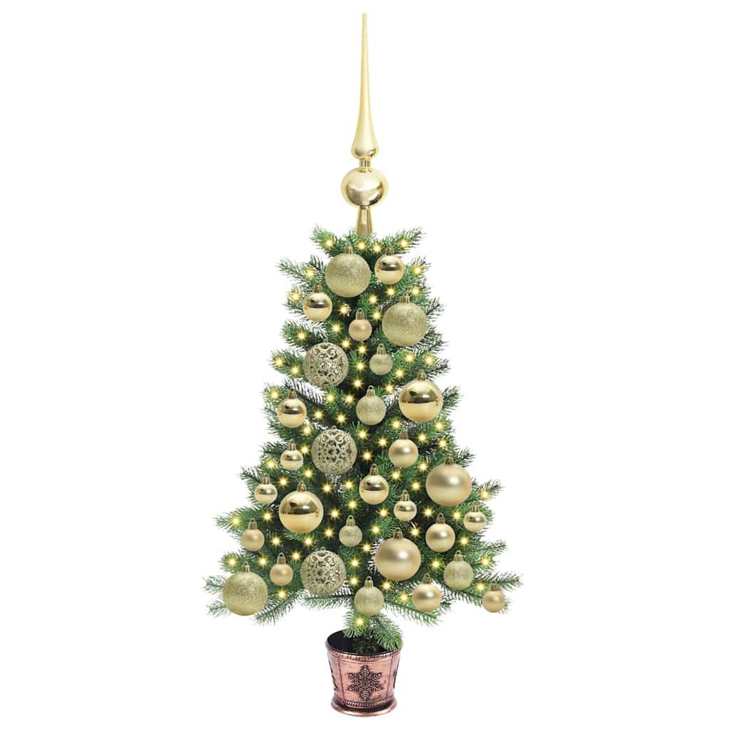 Albero di Natale con 150 LED con supporto Verde 65 cm PE | homemem39