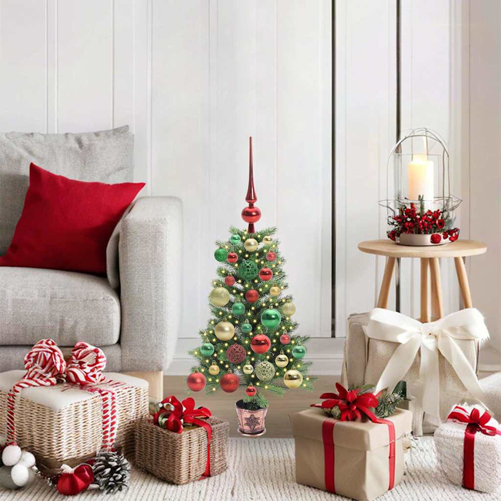Albero di Natale con 150 LED con supporto Verde 65 cm PE | homemem39