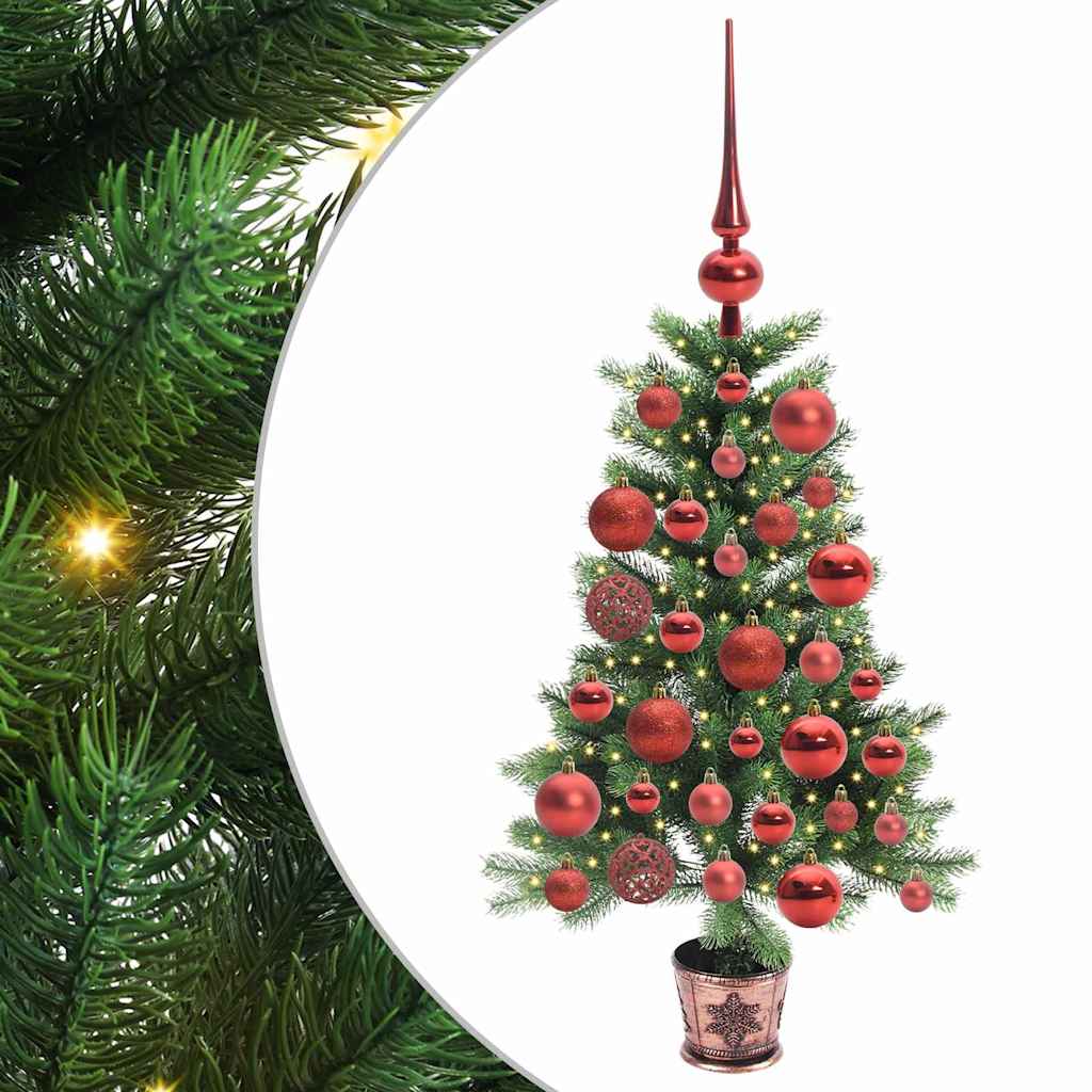 Albero di Natale con 150 LED con supporto Verde 90 cm PE | homemem39