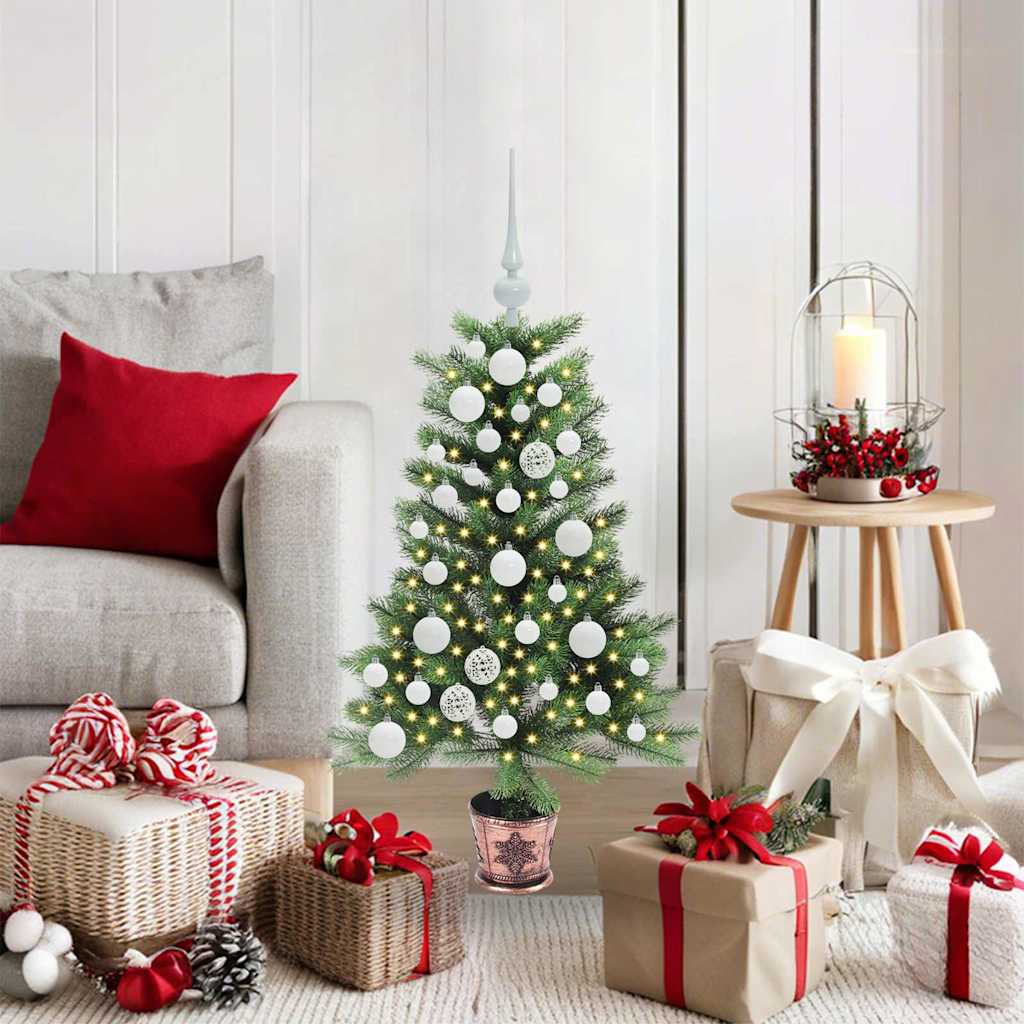 Albero di Natale con 150 LED con supporto Verde 90 cm PE | homemem39
