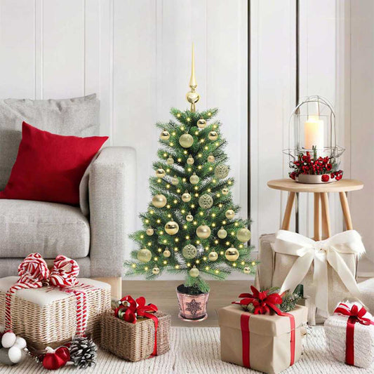 Albero di Natale con 150 LED con supporto Verde 90 cm PE