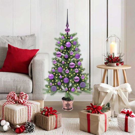 Albero di Natale con 150 LED con supporto Verde 90 cm PE | homemem39