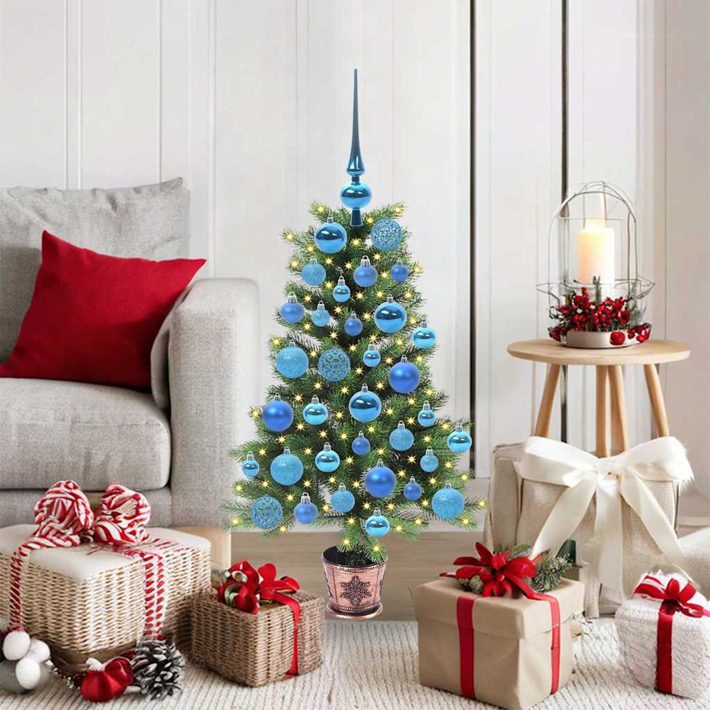 Albero di Natale con 150 LED con supporto Verde 90 cm PE | homemem39