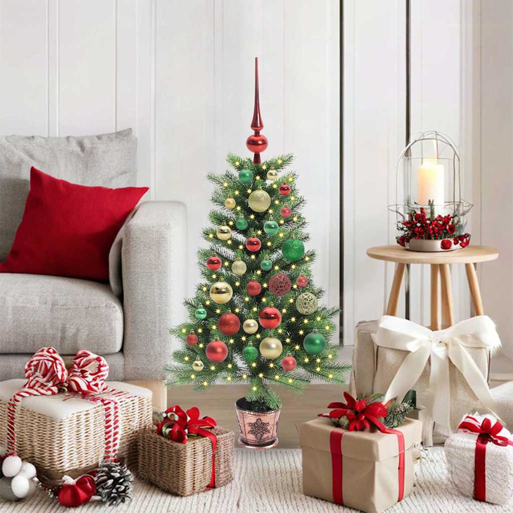Albero di Natale con 150 LED con supporto Verde 90 cm PE | homemem39