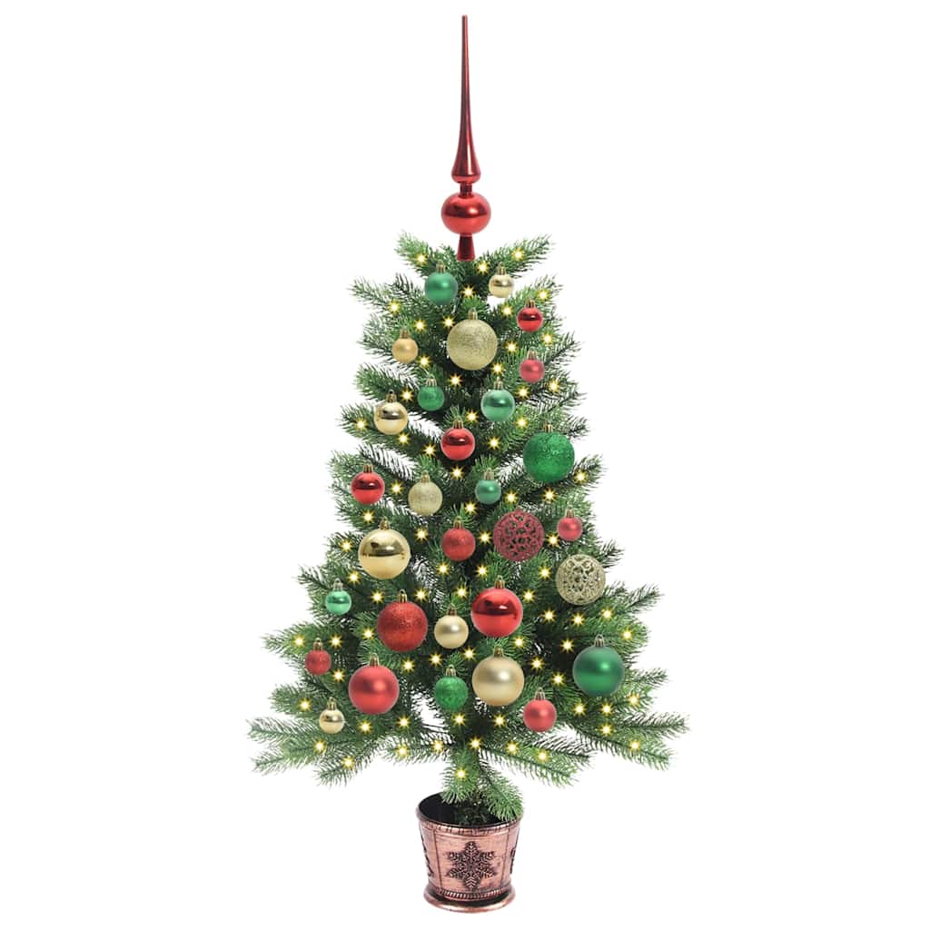 Albero di Natale con 150 LED con supporto Verde 90 cm PE | homemem39