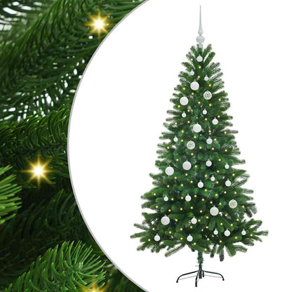 Albero di Natale con 150 LED con supporto Verde 150 cm PE