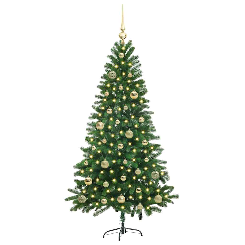 Albero di Natale con 150 LED con supporto Verde 150 cm PE