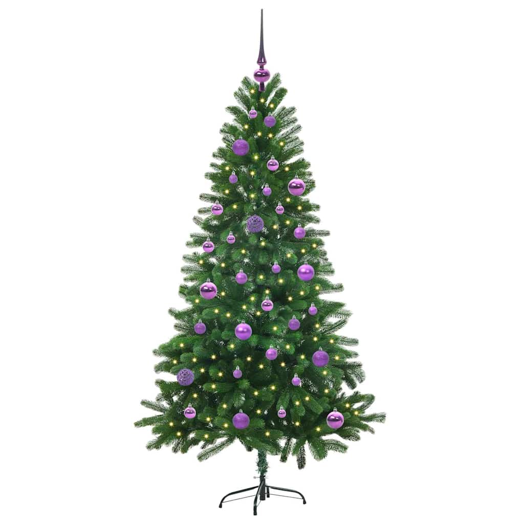 Albero di Natale con 150 LED con supporto Verde 150 cm PE