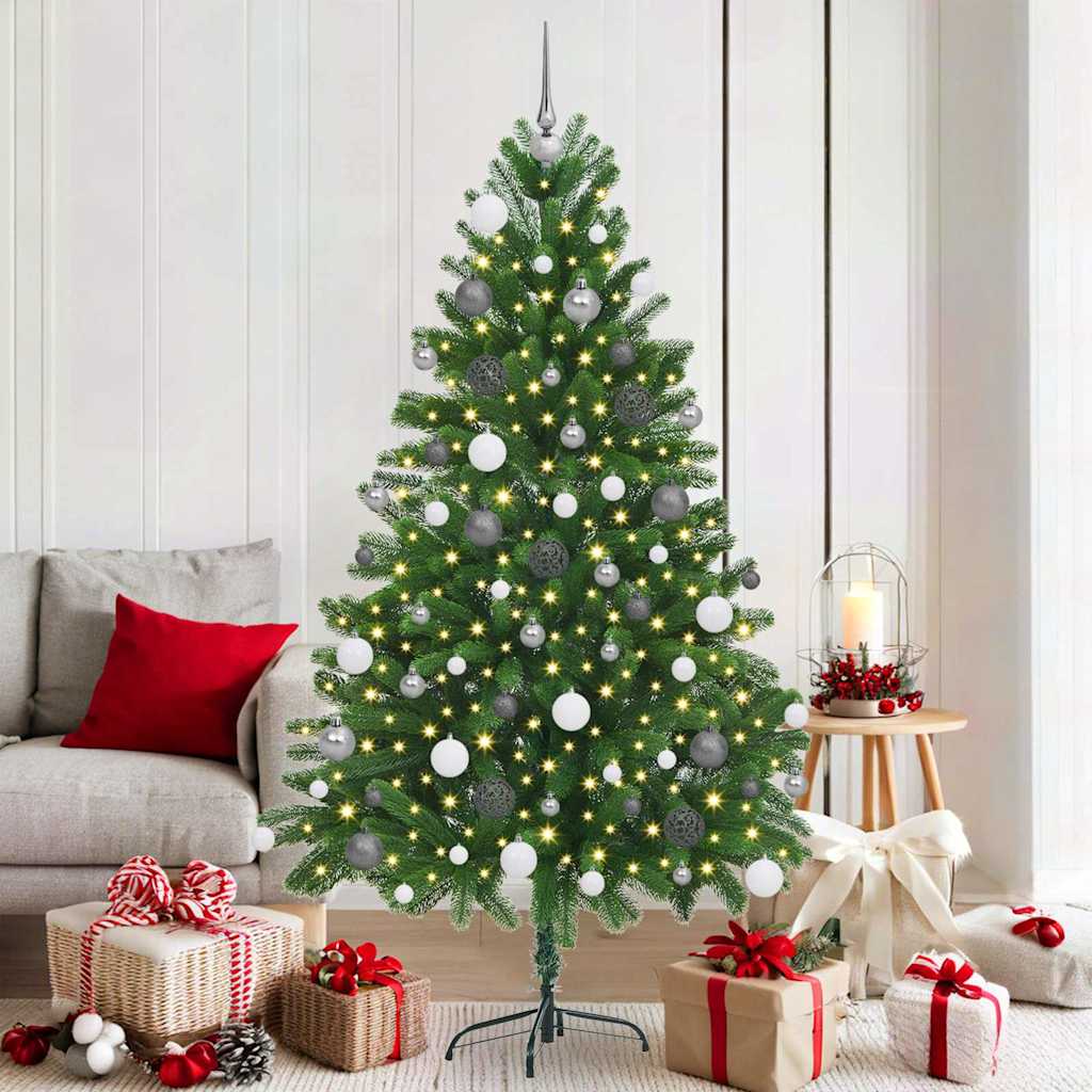 Albero di Natale con 300 LED con supporto Verde 180 cm PE | homemem39