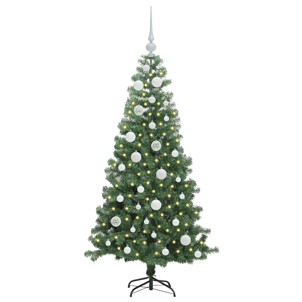Albero di Natale con 150 LED con supporto Verde 120 cm PVC | homemem39