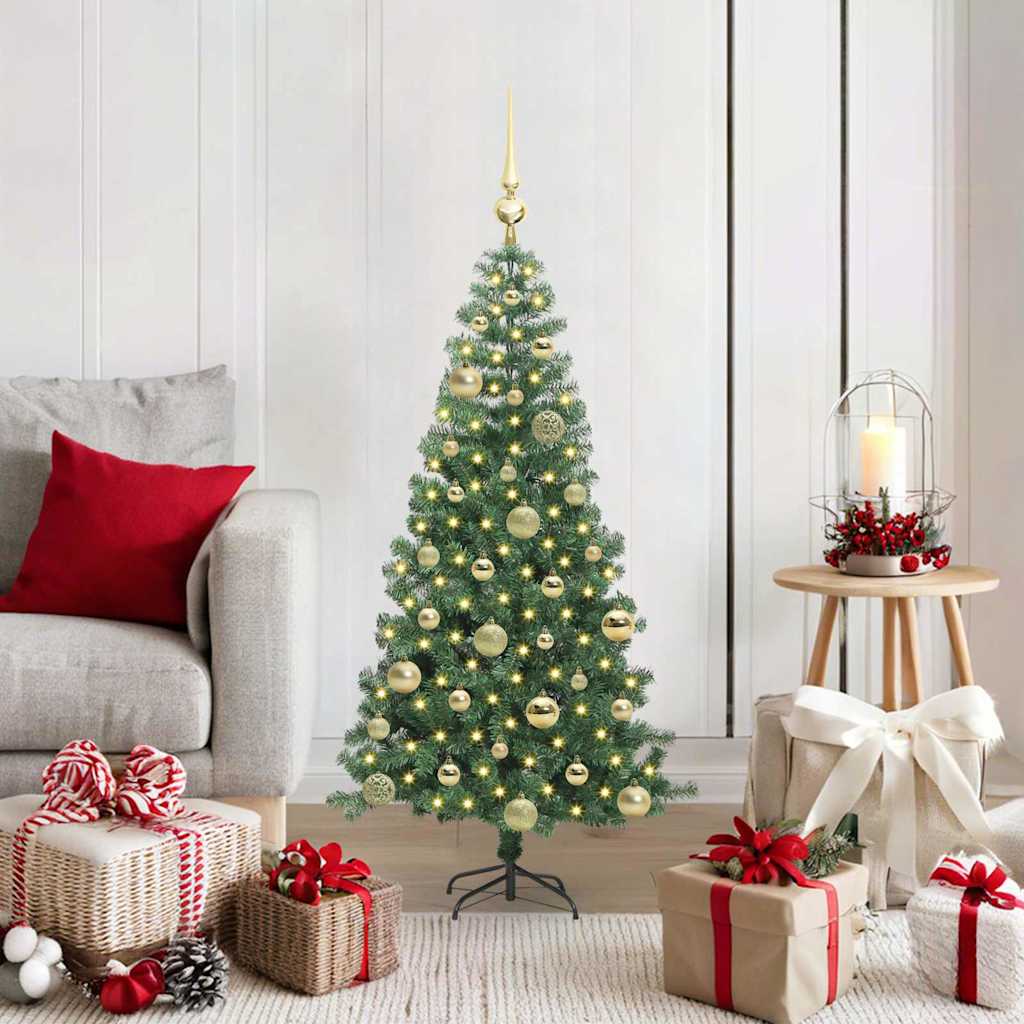 Albero di Natale con 150 LED con supporto Verde 120 cm PVC | homemem39