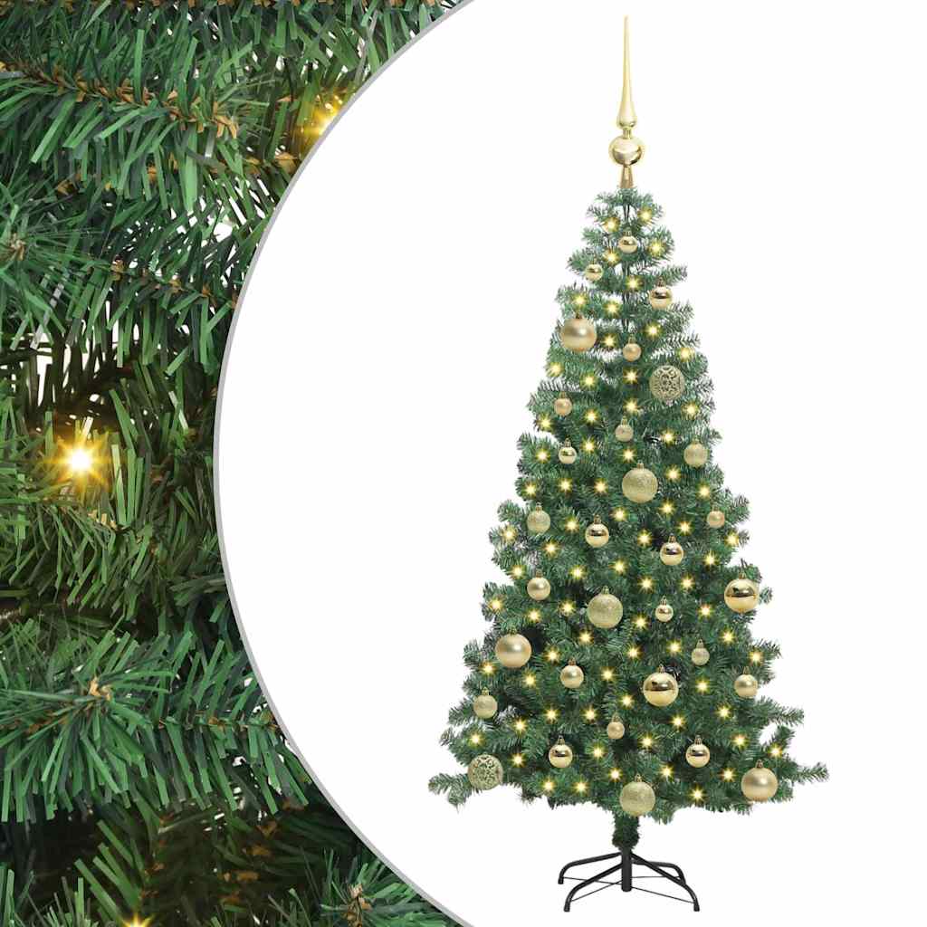 Albero di Natale con 150 LED con supporto Verde 120 cm PVC | homemem39