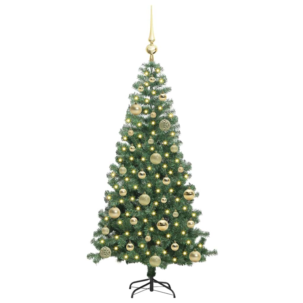 Albero di Natale con 150 LED con supporto Verde 120 cm PVC | homemem39