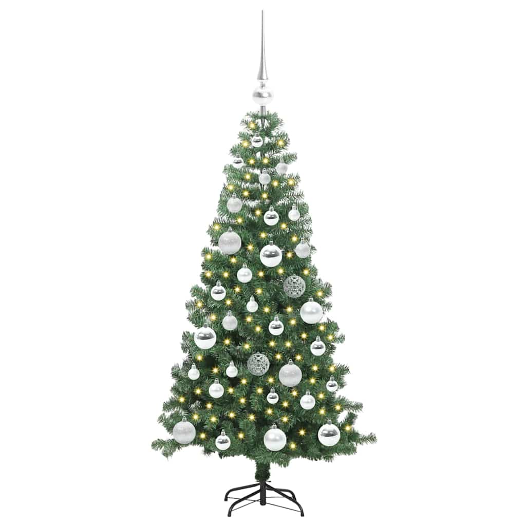 Albero di Natale con 150 LED con supporto Verde 120 cm PVC | homemem39