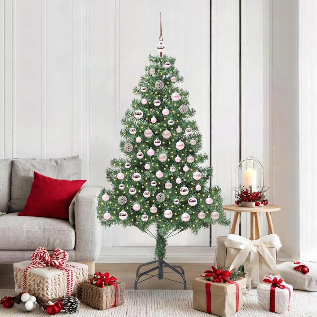 Albero di Natale con 300 LED con supporto Verde 180 cm PVC