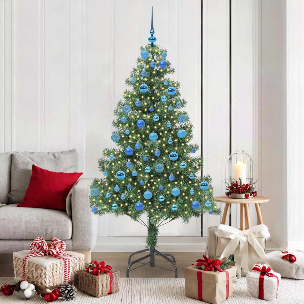 Albero di Natale con 300 LED con supporto Verde 180 cm PVC
