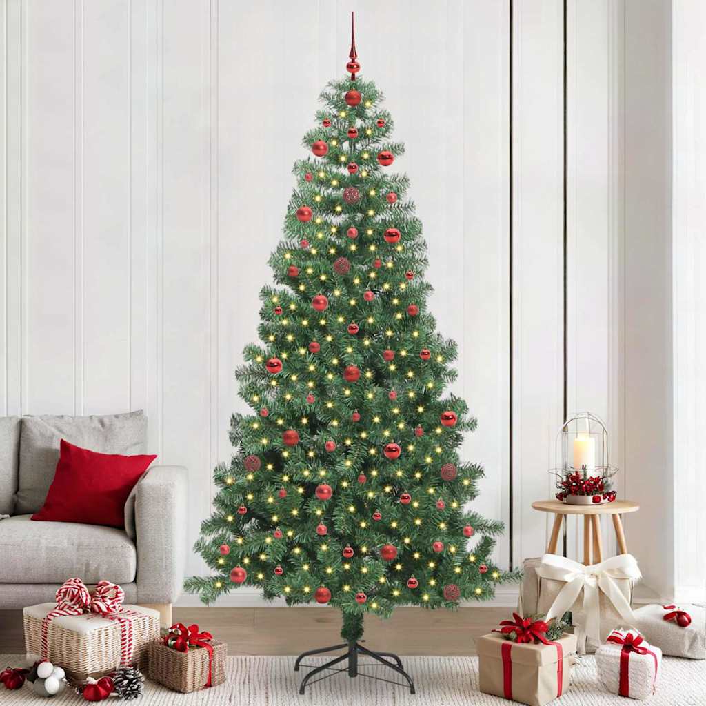 Albero di Natale con 300 LED con supporto Verde 240 cm PVC