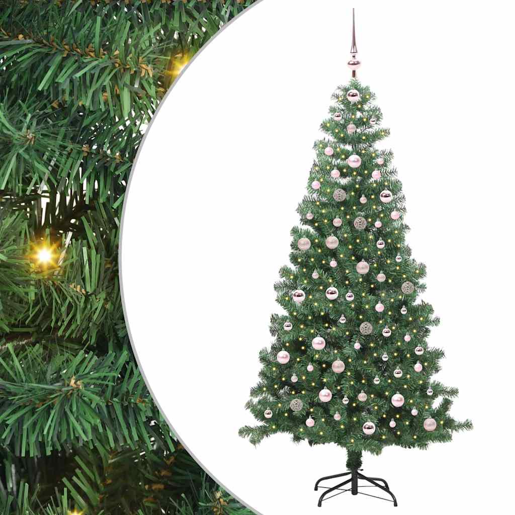 Albero di Natale con 300 LED con supporto Verde 240 cm PVC
