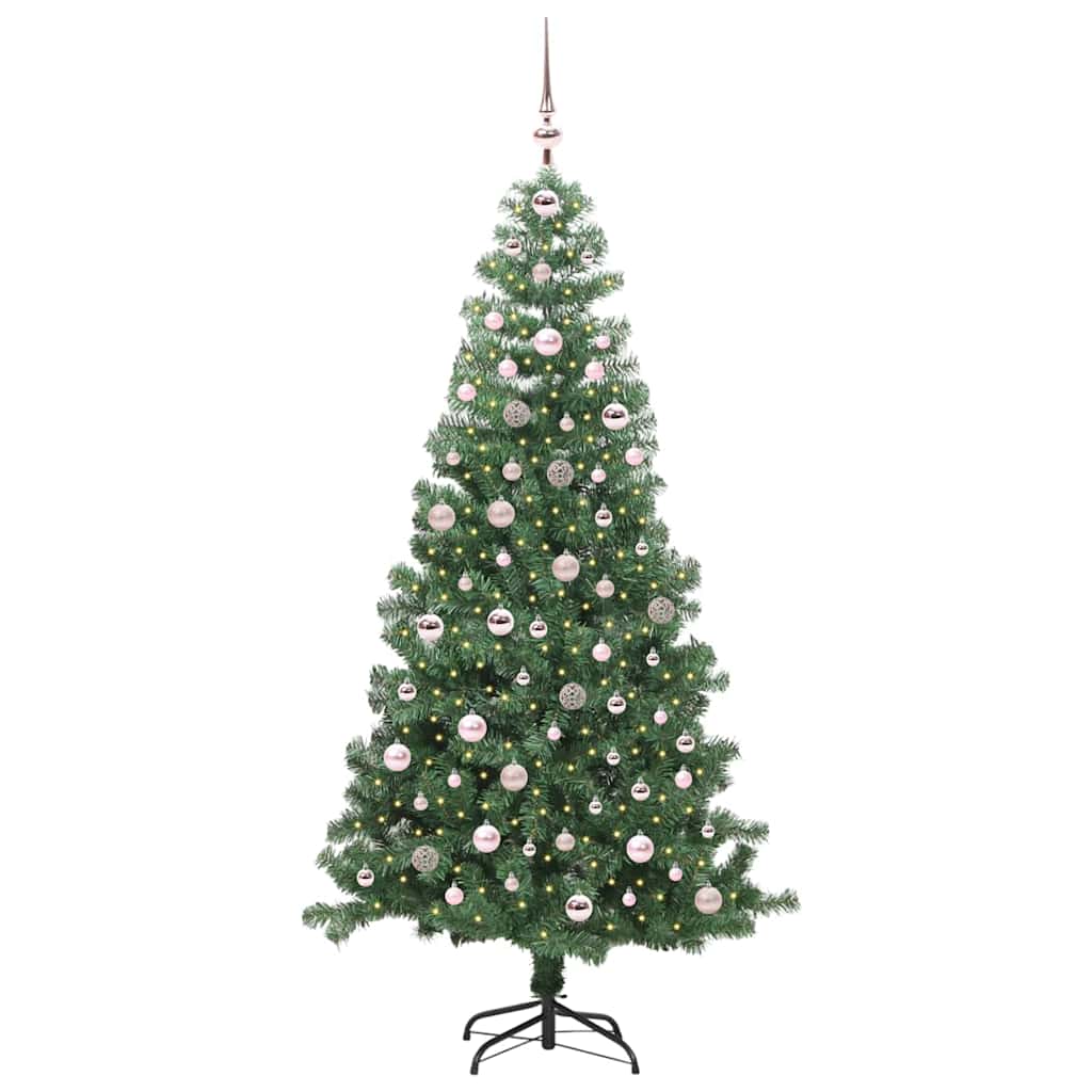 Albero di Natale con 300 LED con supporto Verde 240 cm PVC