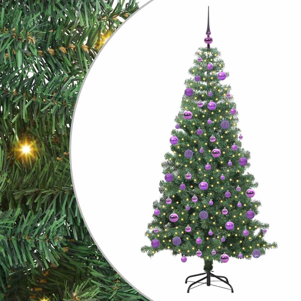 Albero di Natale con 300 LED con supporto Verde 240 cm PVC