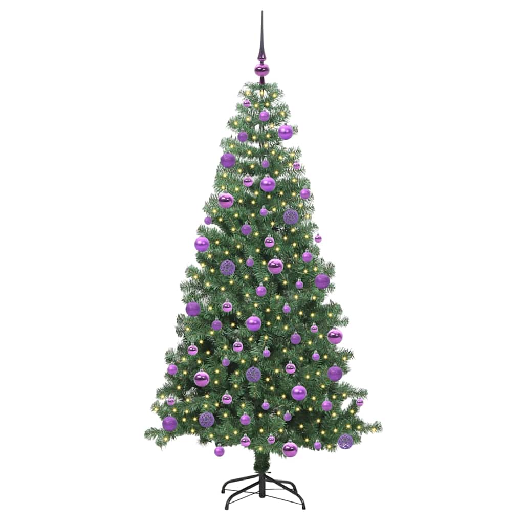 Albero di Natale con 300 LED con supporto Verde 240 cm PVC