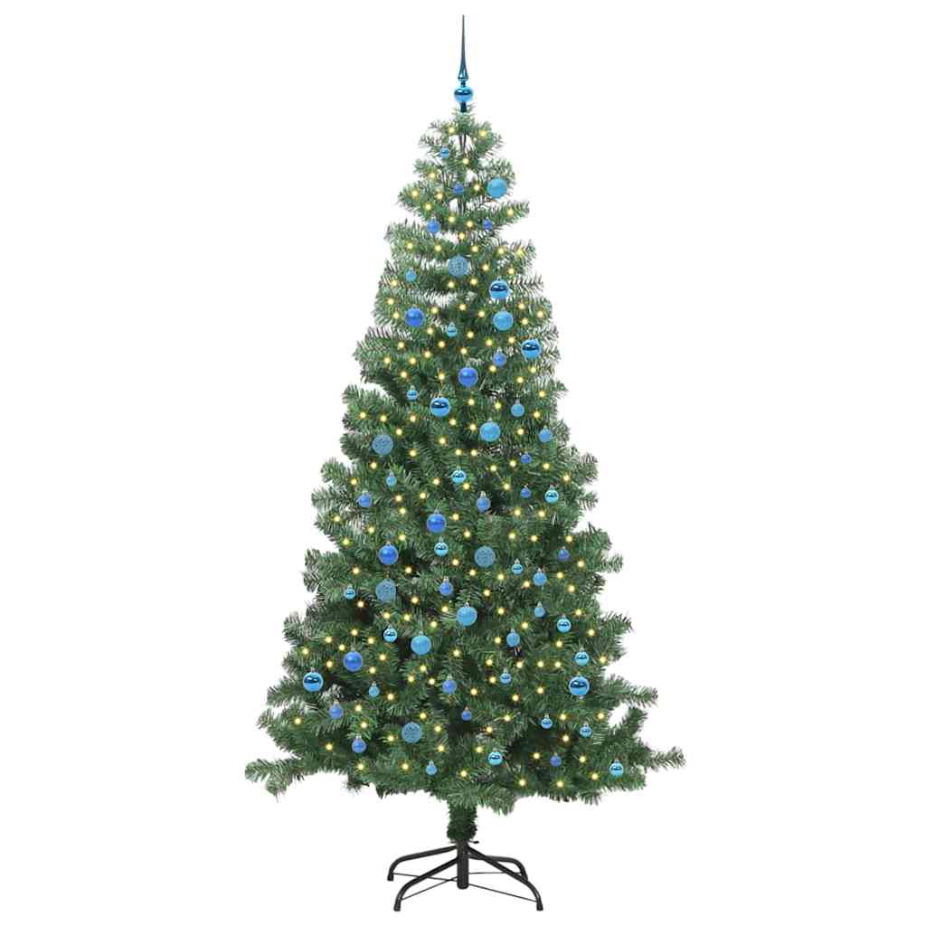 Albero di Natale con 300 LED con supporto Verde 240 cm PVC