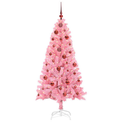 Albero di Natale con 150 LED con supporto Rosa 150 cm PVC