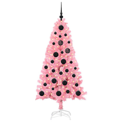 Albero di Natale con 150 LED con supporto Rosa 150 cm PVC