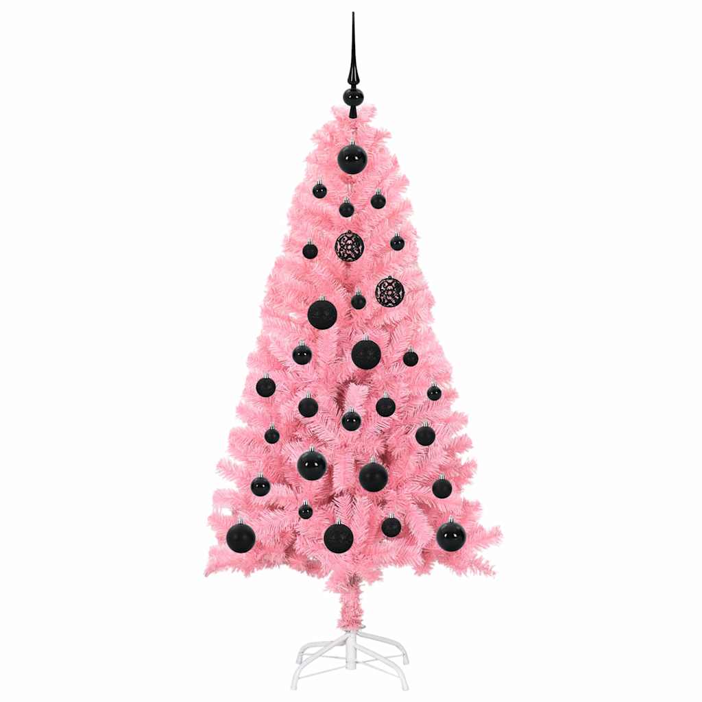 Albero di Natale con 150 LED con supporto Rosa 150 cm PVC