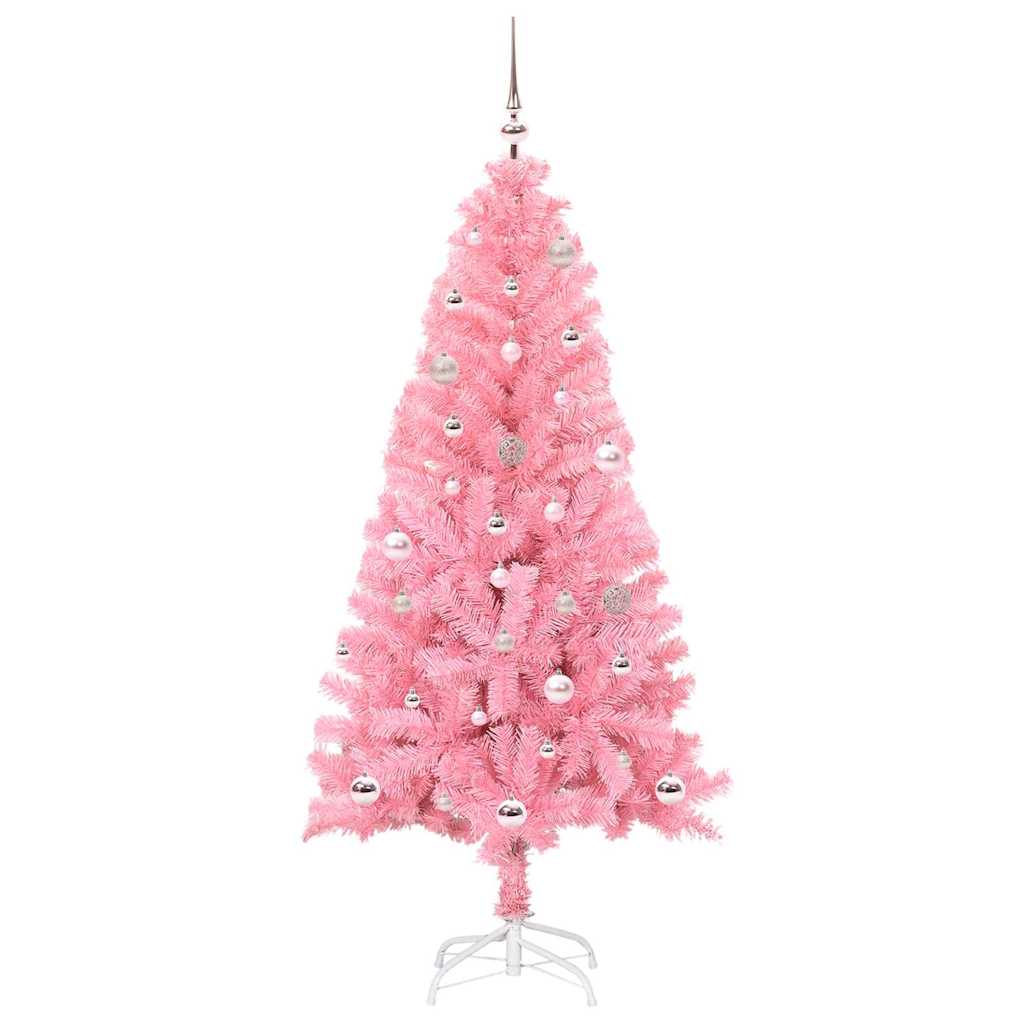 Albero di Natale con 150 LED con supporto Rosa 150 cm PVC