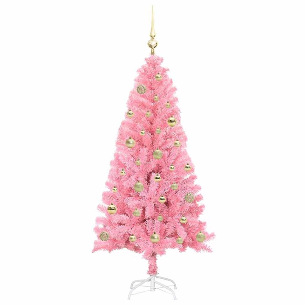 Albero di Natale con 150 LED con supporto Rosa 150 cm PVC
